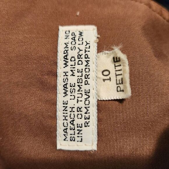 Vintage 1970's brown trench coat belted removable lining size 10 Petite - Picture 7 of 8